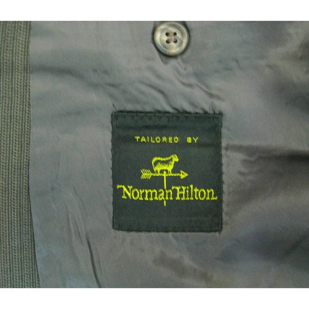 Norman Hilton Mens Size 42S Brown Double Breasted Wool Sport Coat Blazer Jacket